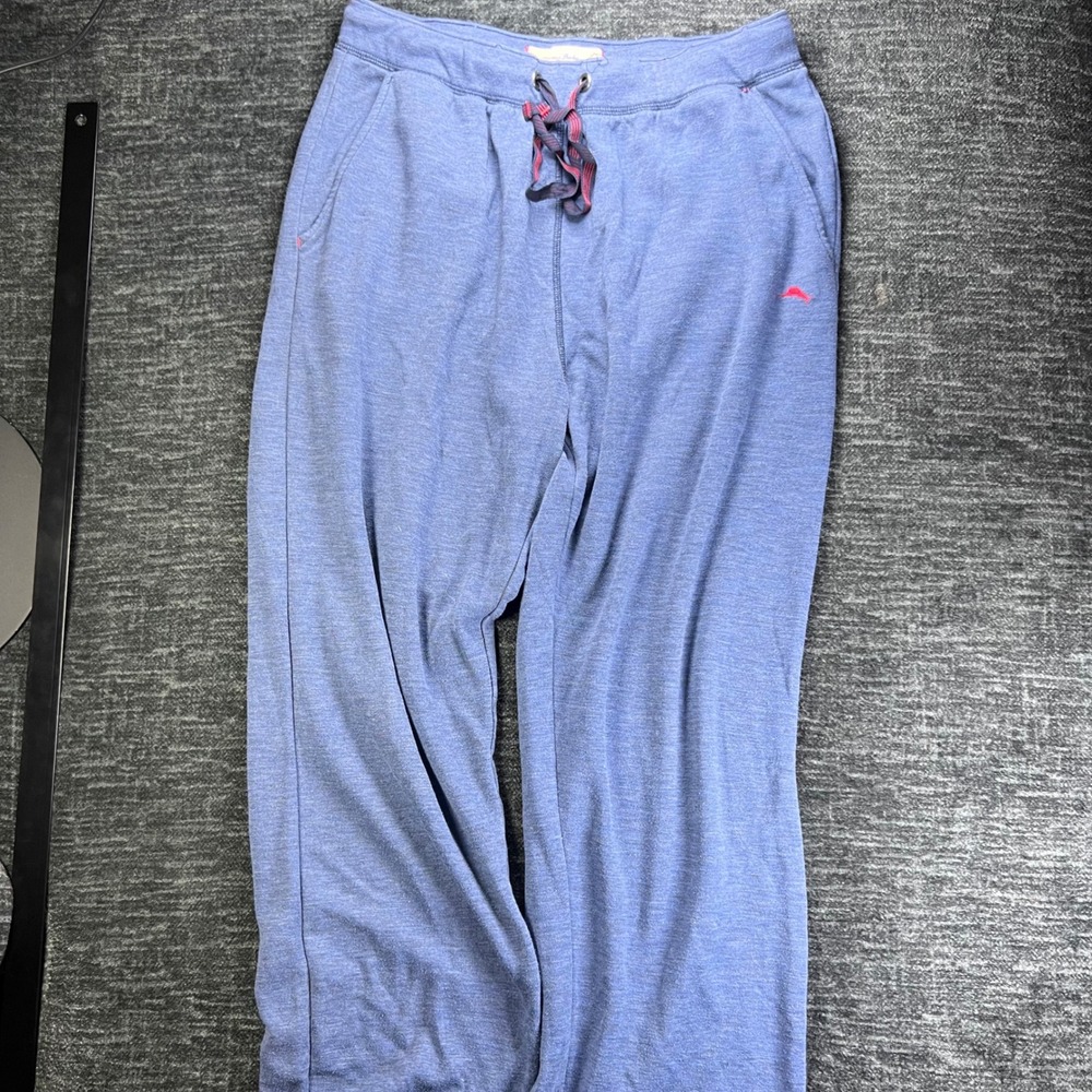 Tommy Bahama Lounge Pants Mens Medium Blue Heathered Drawstring Relaxed Fit